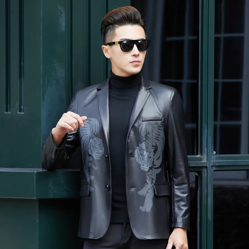 KAISER Leather Jacket Men's Black-4
