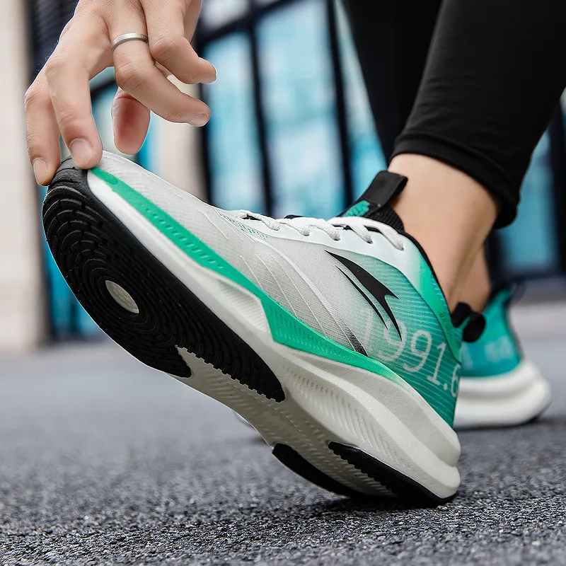 Kinglake Running Shoes Unisex Low Top White Green-6