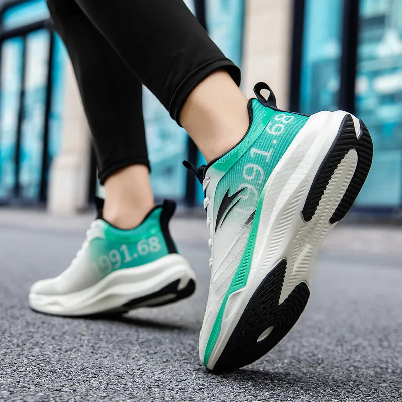 Kinglake Running Shoes Unisex Low Top White Green-4