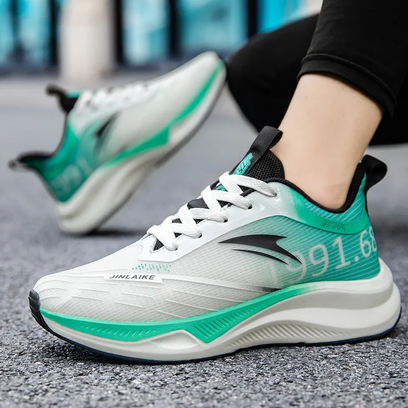 Kinglake Running Shoes Unisex Low Top White Green-2