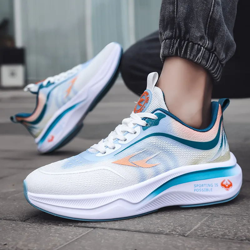 Kinglake Shock Absorbers Slip Resistant, Abrasion Resistant, Breathable Low Top Running Shoes Unisex-8