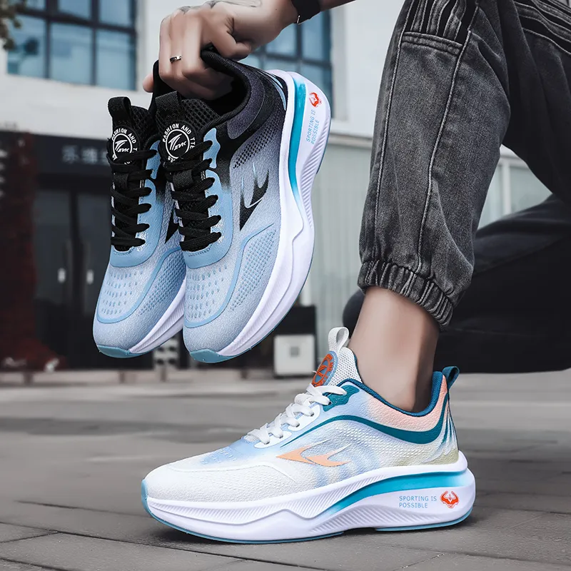 Kinglake Shock Absorbers Slip Resistant, Abrasion Resistant, Breathable Low Top Running Shoes Unisex-13