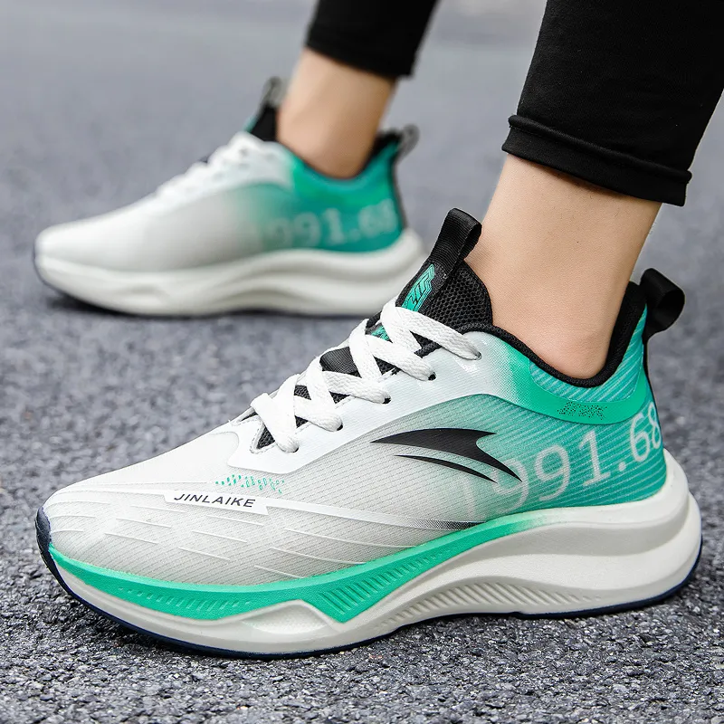 Kinglake Running Shoes Unisex Low Top White Green-3