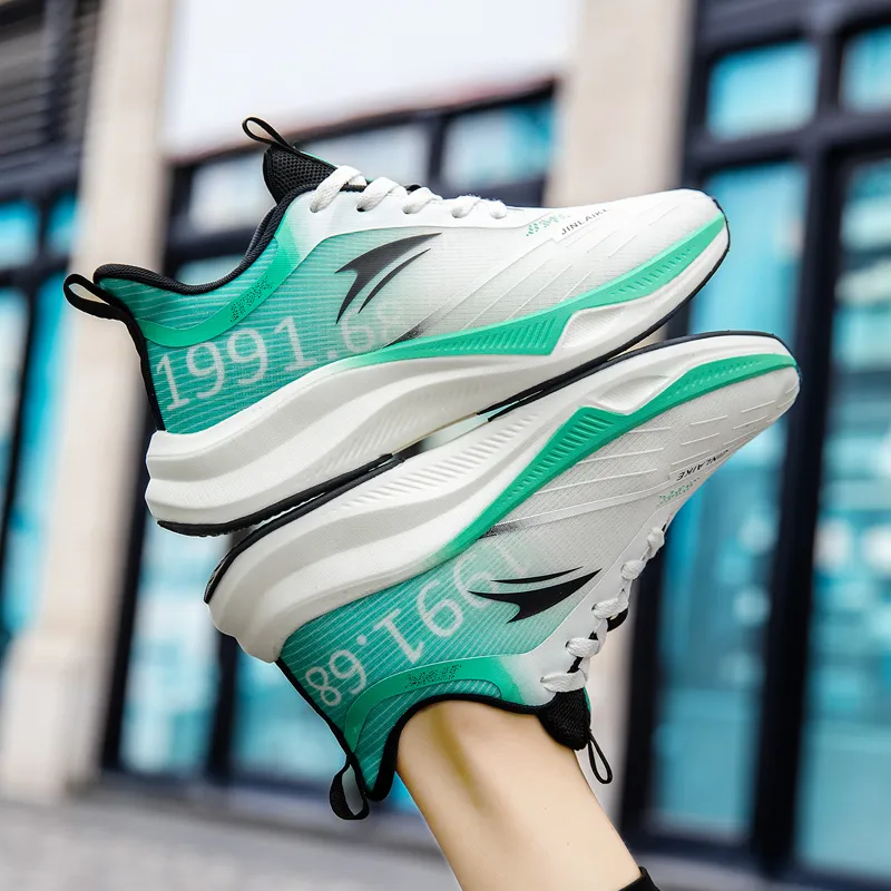 Kinglake Running Shoes Unisex Low Top White Green-5