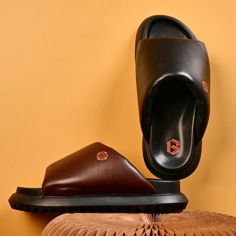 Brounvanm Rubber Foam Outsole Slip Resistant Slide Slippers Men's-3