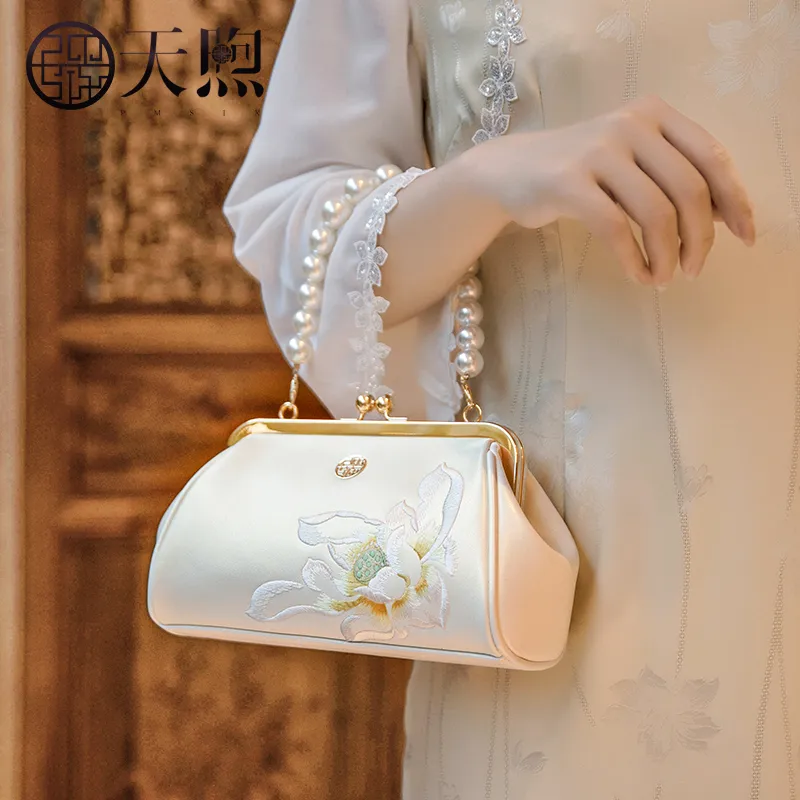 Pmsi Cow Leather One Shoulder Handbag Women's Pearl White-4