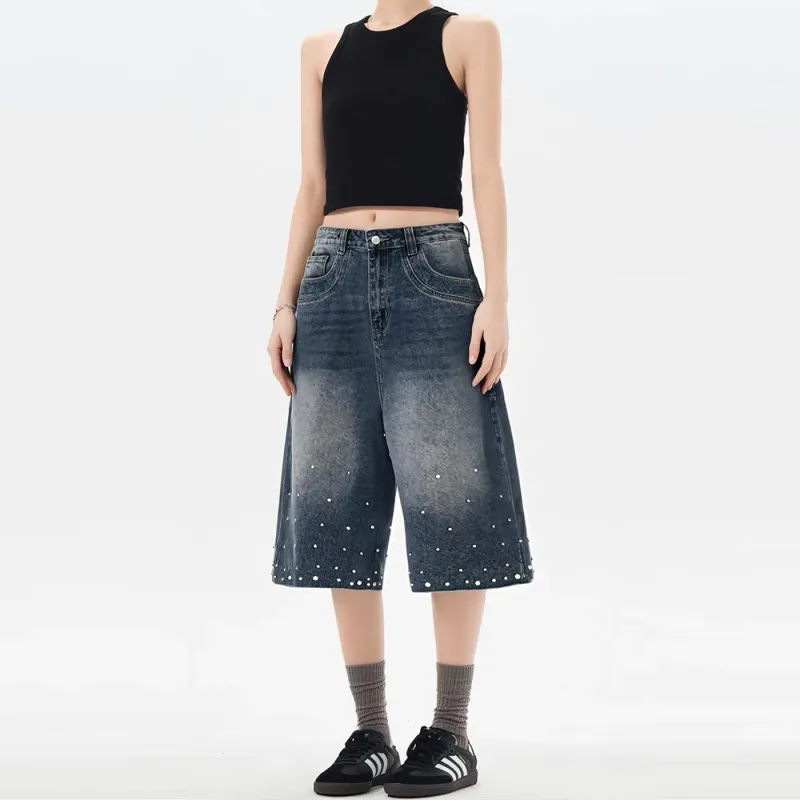 GBXM Denim Shorts Unisex Vintage Blue-5