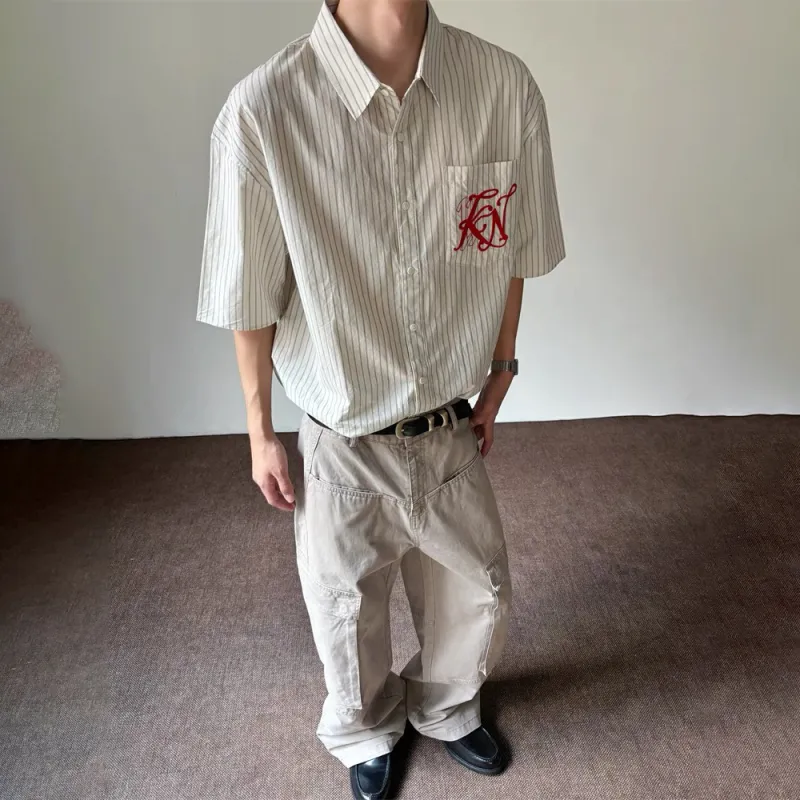 GBXM Shirts Unisex Beige Stripes-4