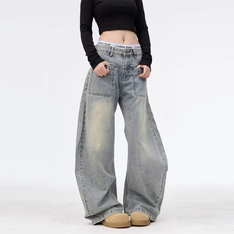 GBXM Jeans Unisex Washed Blue-5