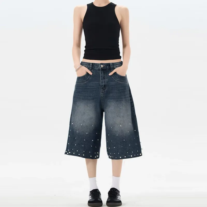 GBXM Denim Shorts Unisex Vintage Blue-3