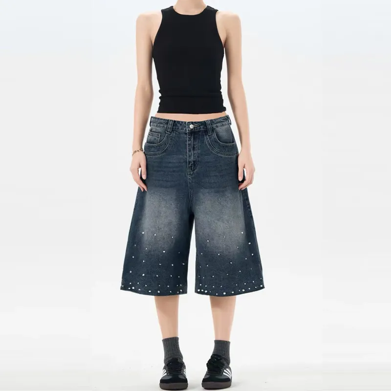 GBXM Denim Shorts Unisex Vintage Blue-7