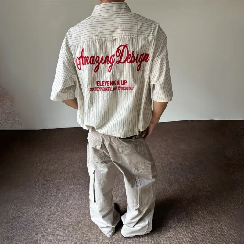 GBXM Shirts Unisex Beige Stripes-6