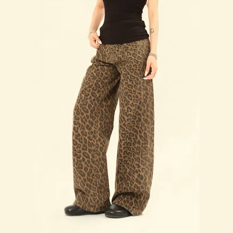 GBXM Jeans Unisex Leopard Print-5