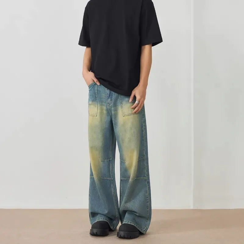 GBXM Jeans Unisex Washed Yellow Mud-5