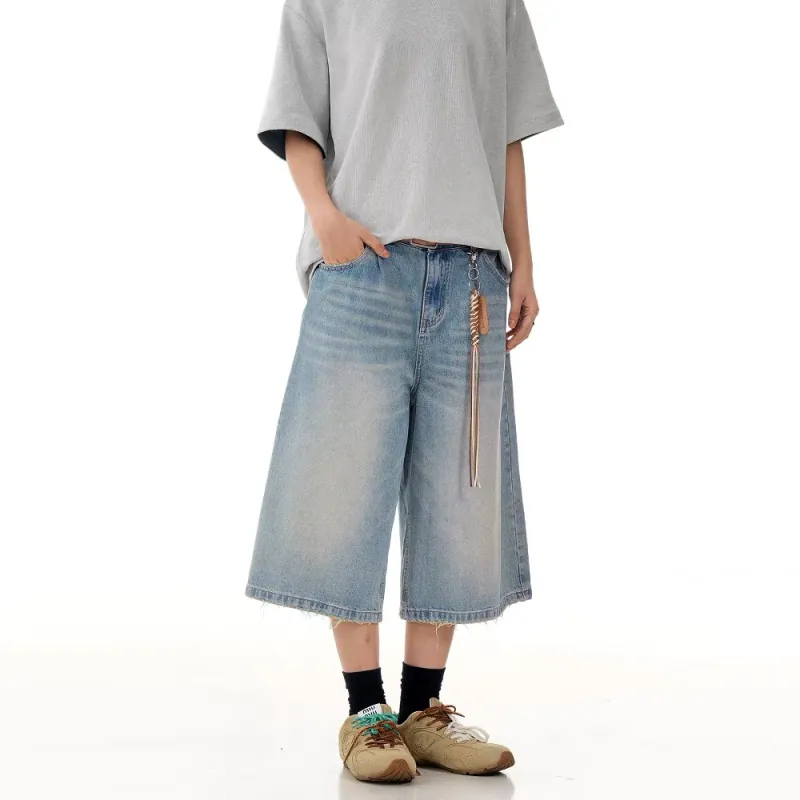 GBXM Denim Shorts Unisex Teal Blue Water-5