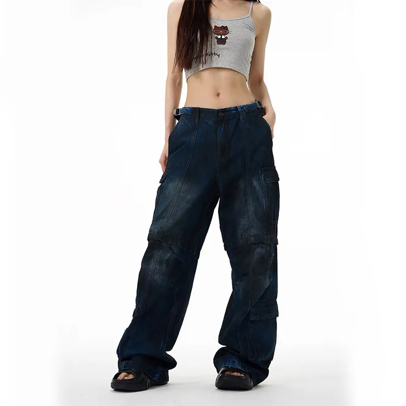 GBXM Jeans Unisex Dirty Dyed Blue-5