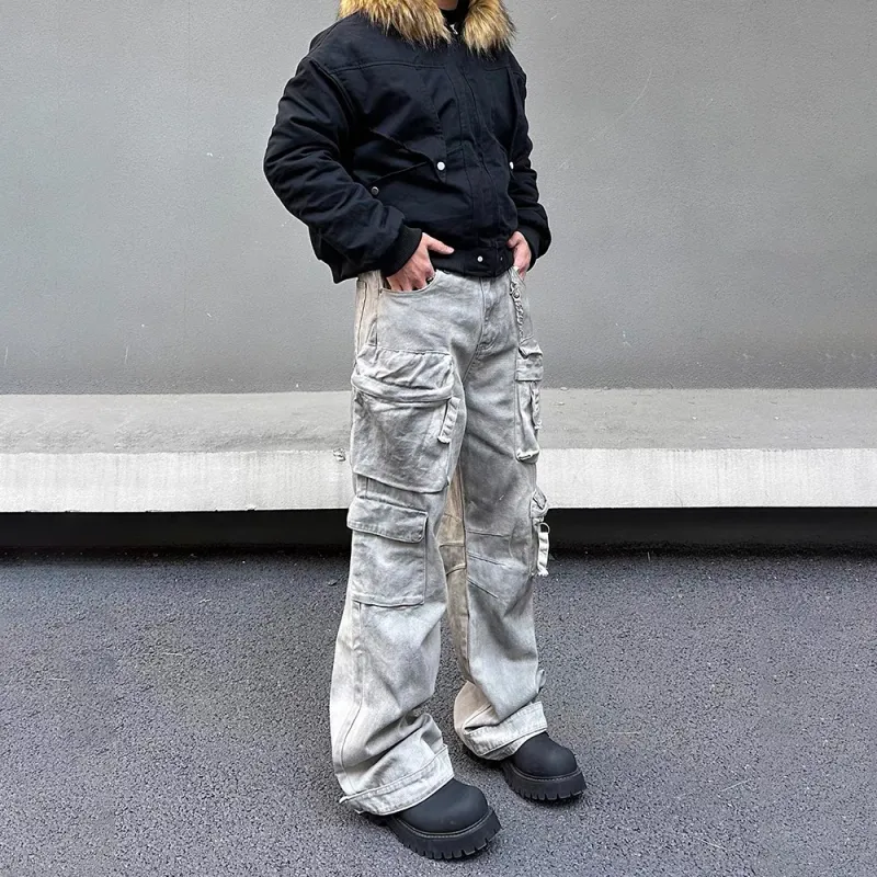 GBXM Cargo Pants Unisex Gray-5