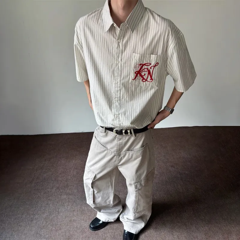 GBXM Shirts Unisex Beige Stripes-3