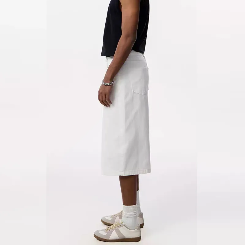 GBXM Denim Shorts Unisex White-5