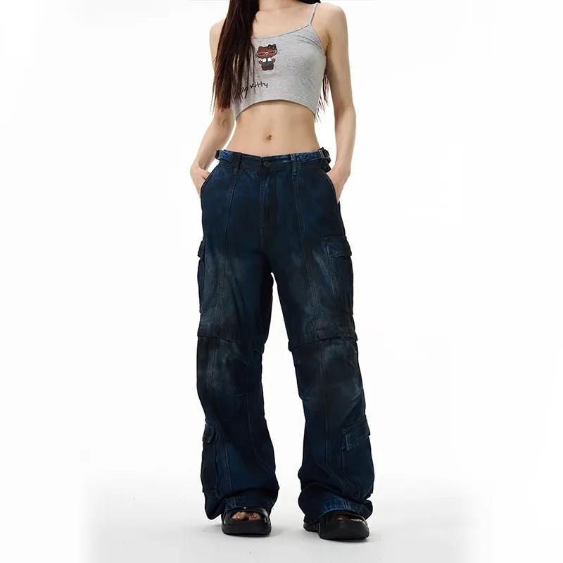 GBXM Jeans Unisex Dirty Dyed Blue-4