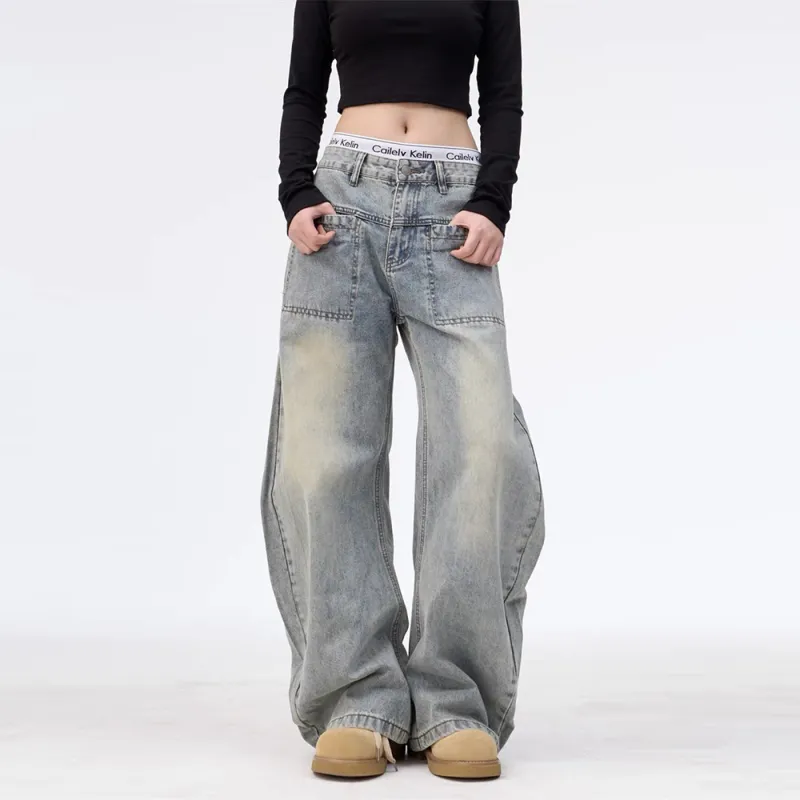 GBXM Jeans Unisex Washed Blue-4