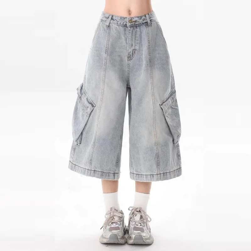 GBXM Denim Shorts Unisex Light Blue-2