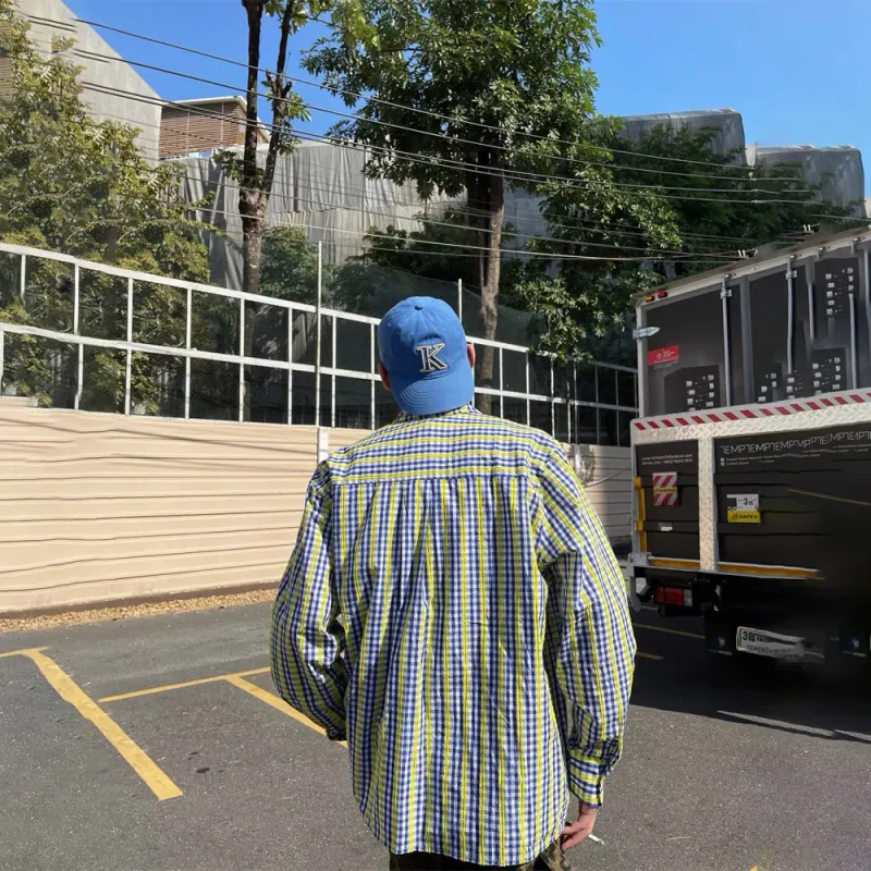 GBXM Shirt Unisex Blue Yellow Plaid-2