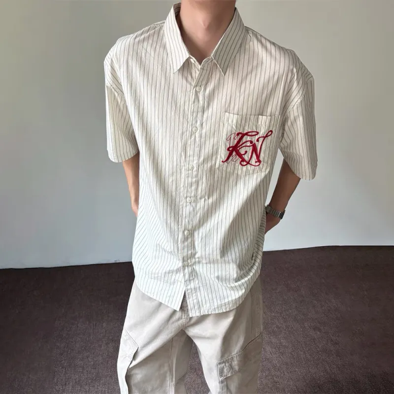 GBXM Shirts Unisex Beige Stripes-5