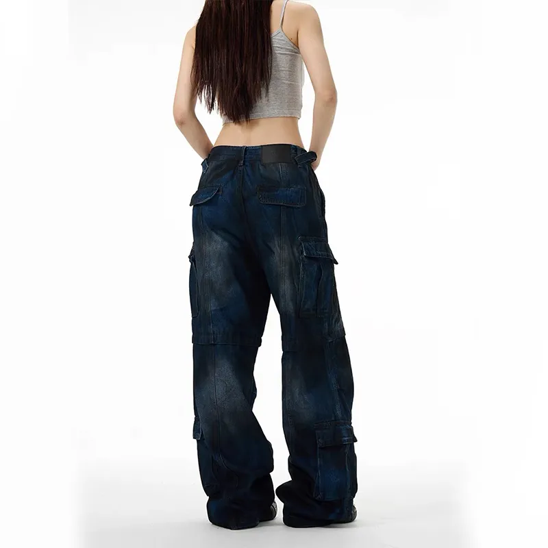 GBXM Jeans Unisex Dirty Dyed Blue-6
