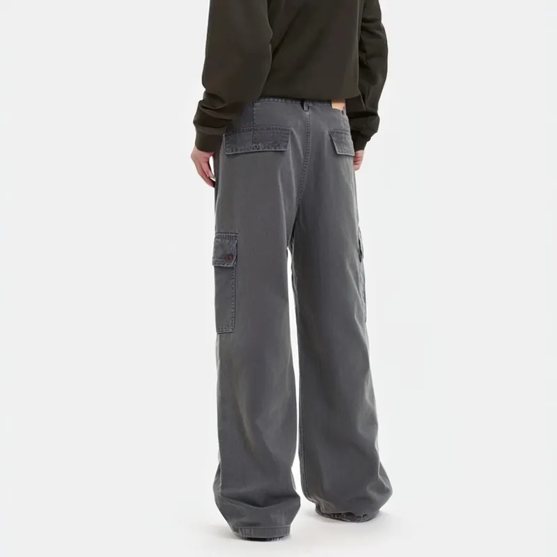 GBXM Cargo Pants Unisex Washed Gray-4