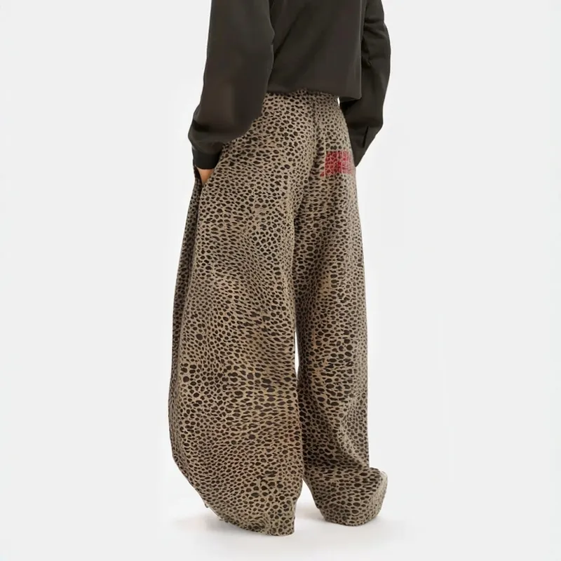 GBXM Casual Pants Unisex Leopard Print-4