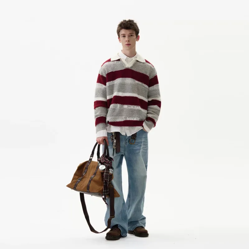 GBXM Sweaters Unisex Red Gray-6