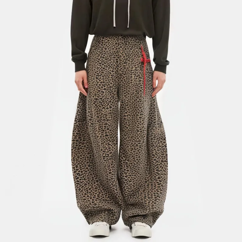 GBXM Casual Pants Unisex Leopard Print-3