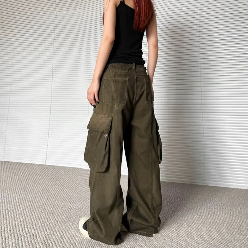 GBXM Jeans Unisex Dirty Dyed Khaki-6