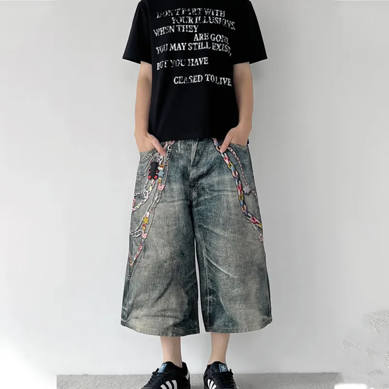 GBXM Denim Shorts Unisex Vintage Blue-3