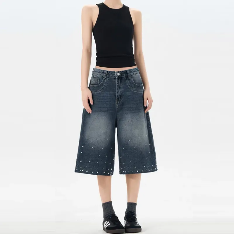 GBXM Denim Shorts Unisex Vintage Blue-6