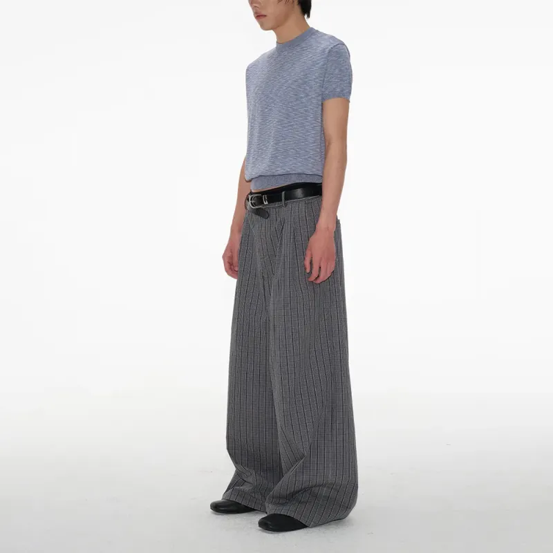 GBXM Casual Pants Unisex Gray Plaid-4