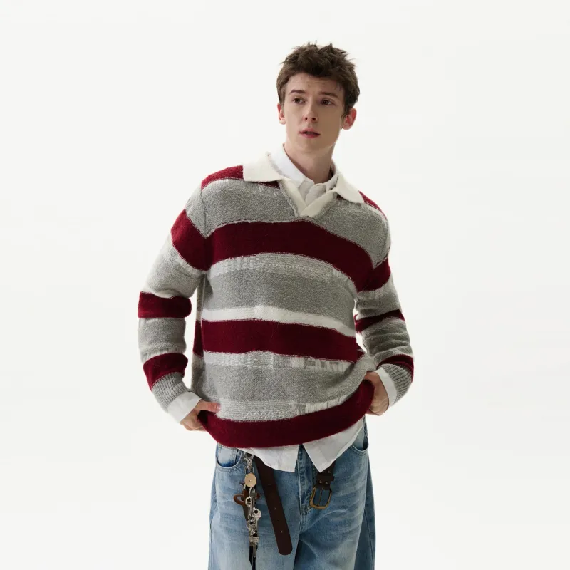 GBXM Sweaters Unisex Red Gray-3