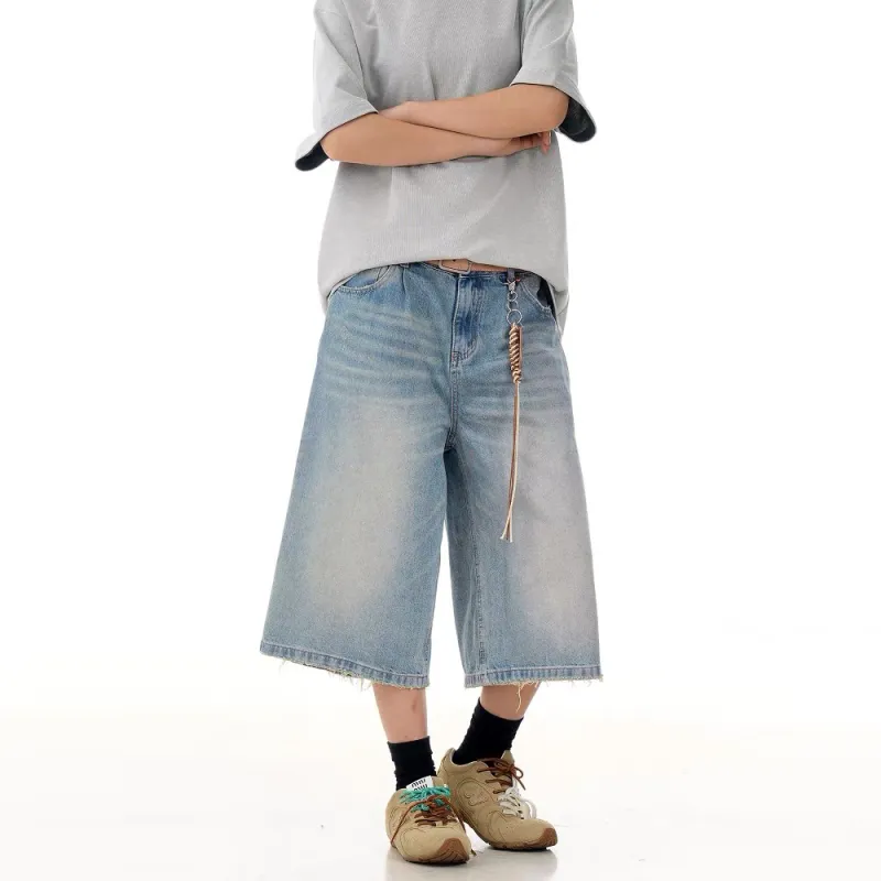 GBXM Denim Shorts Unisex Teal Blue Water-3