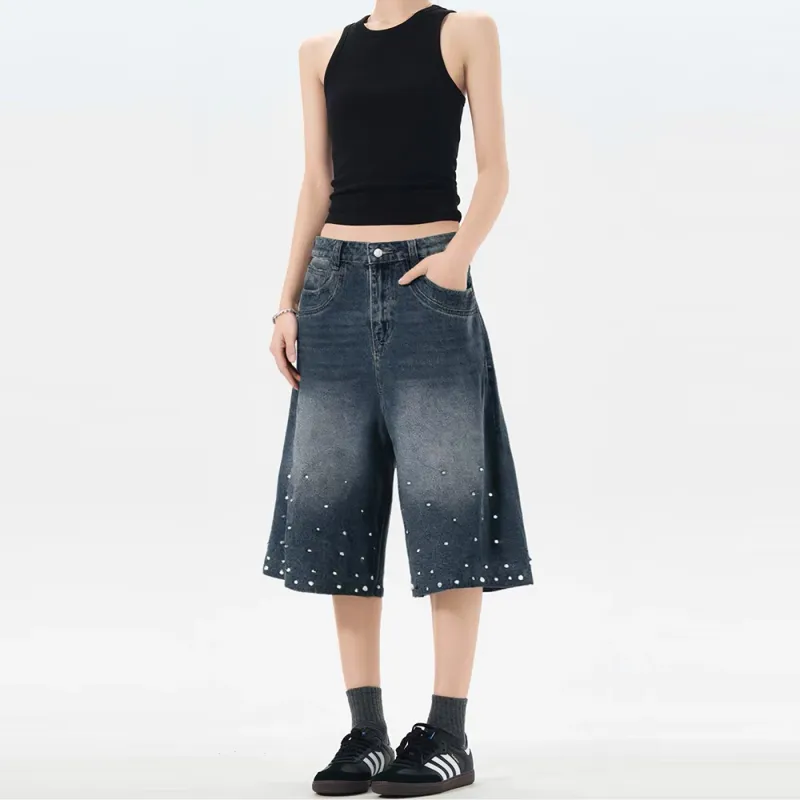 GBXM Denim Shorts Unisex Vintage Blue-4
