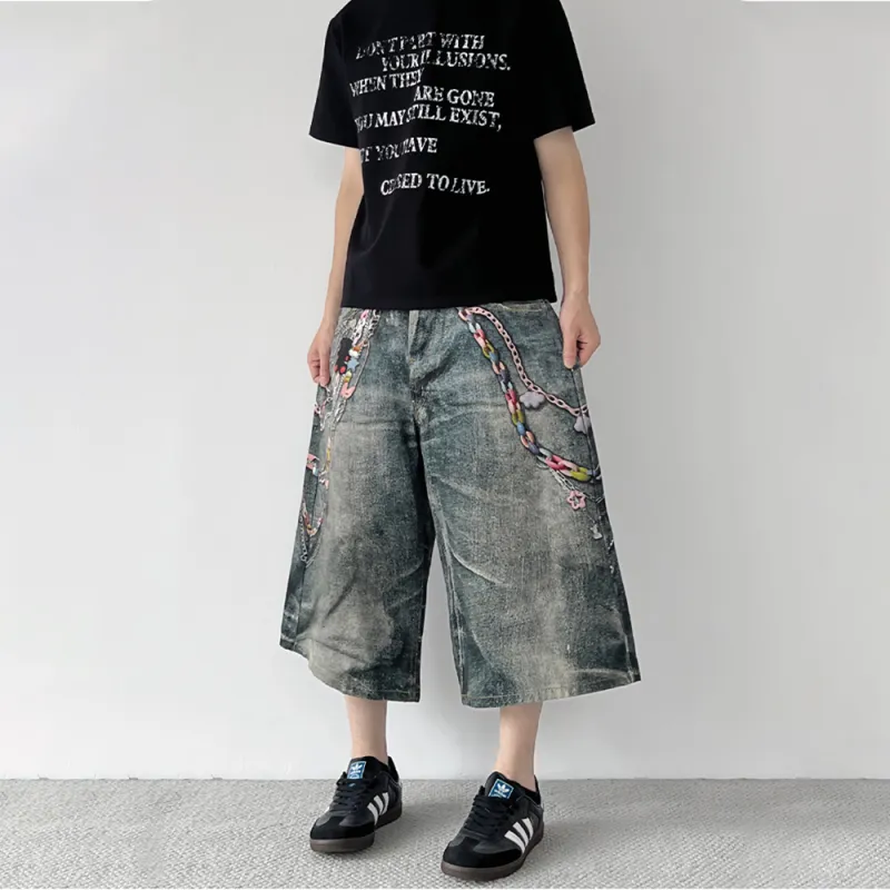 GBXM Denim Shorts Unisex Vintage Blue-4