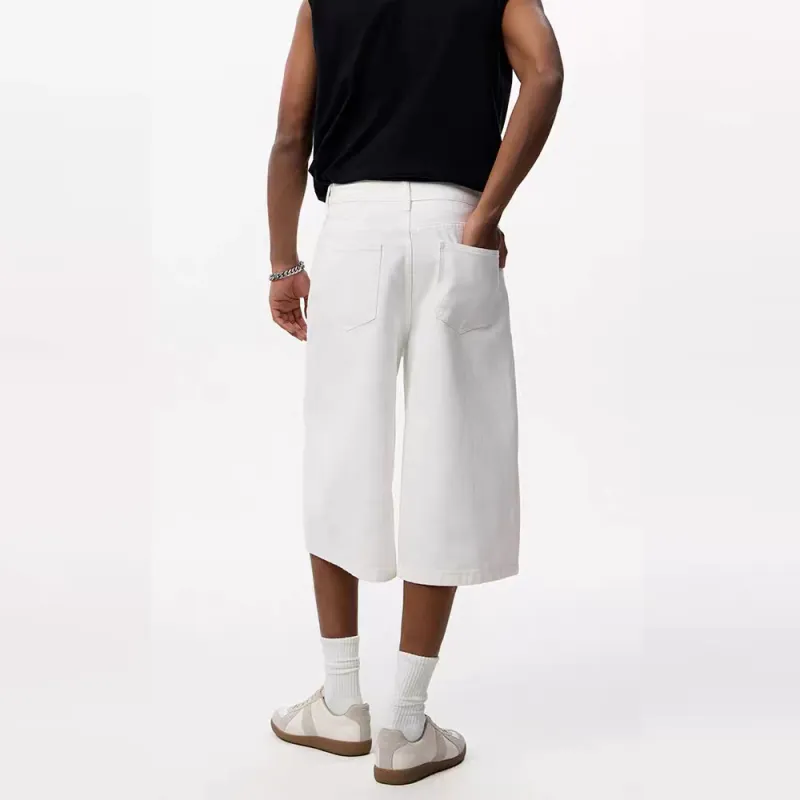 GBXM Denim Shorts Unisex White-6