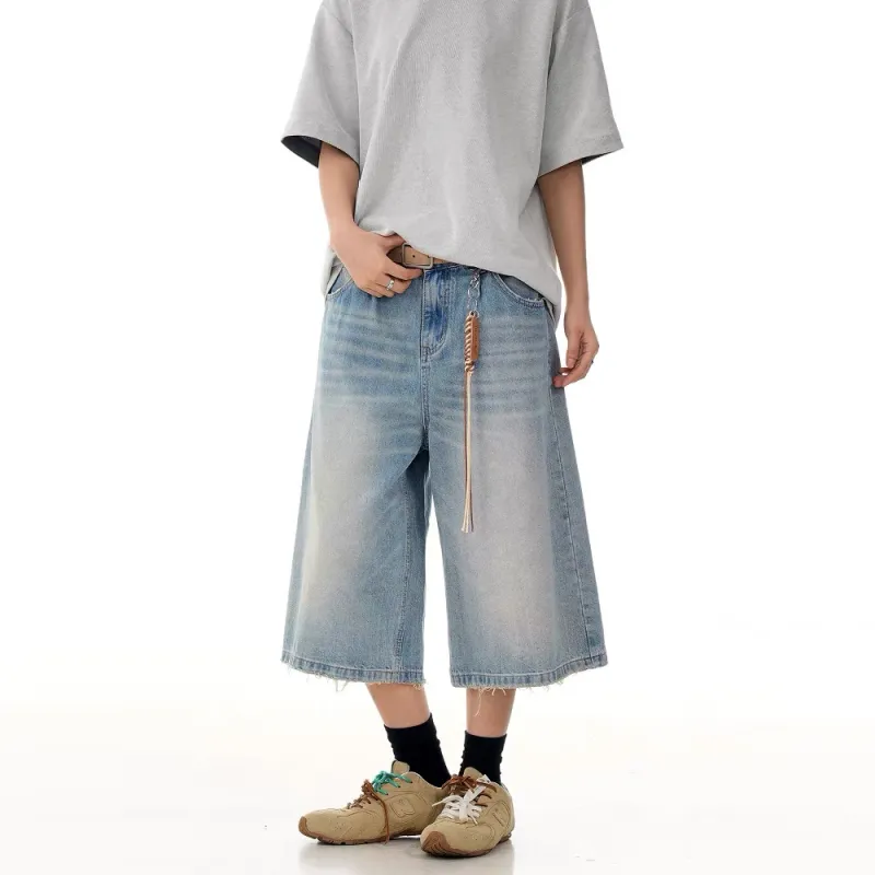 GBXM Denim Shorts Unisex Teal Blue Water-4
