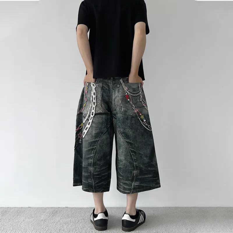 GBXM Denim Shorts Unisex Vintage Blue-5