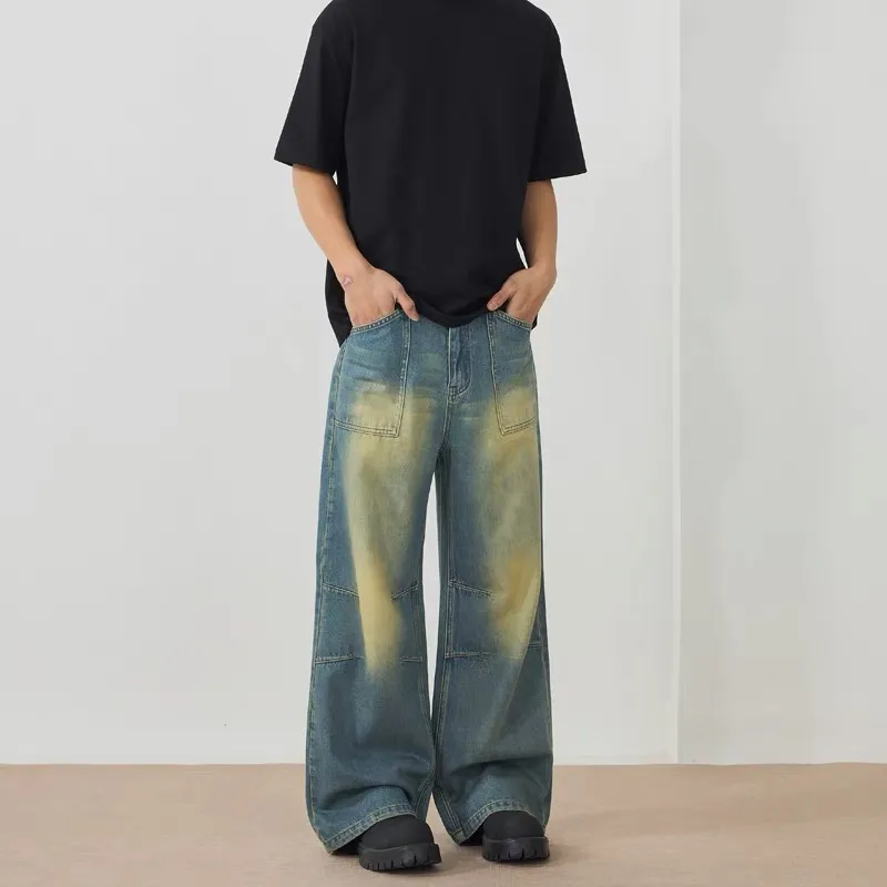 GBXM Jeans Unisex Washed Yellow Mud-3