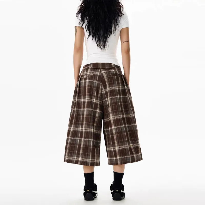 GBXM Casual Shorts Unisex Brown Plaid-6