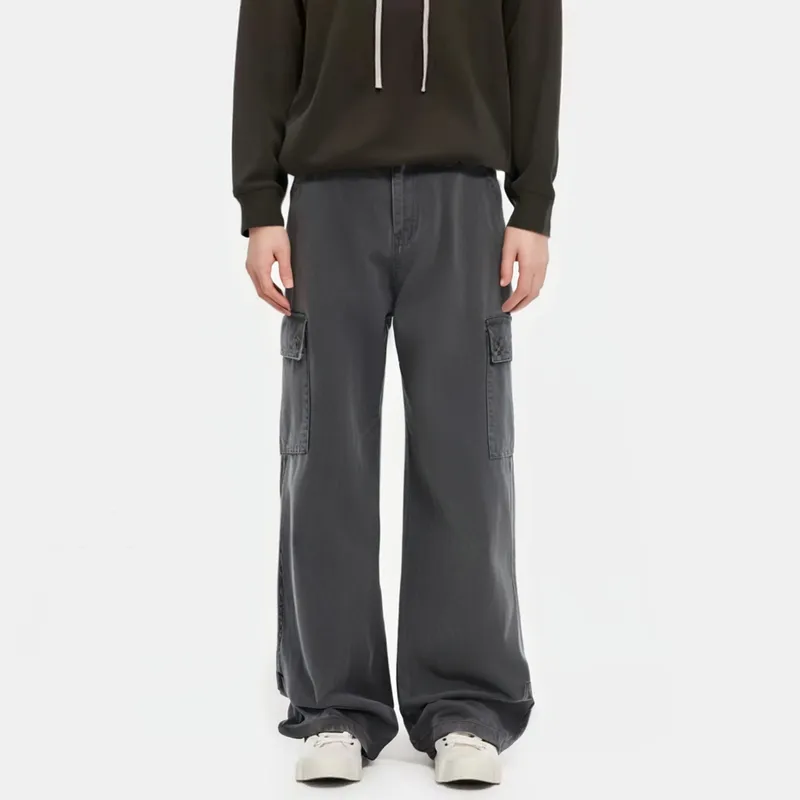 GBXM Cargo Pants Unisex Washed Gray-3