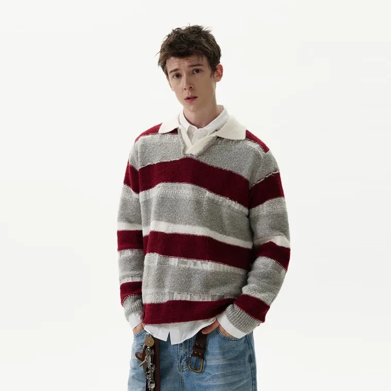 GBXM Sweaters Unisex Red Gray-2