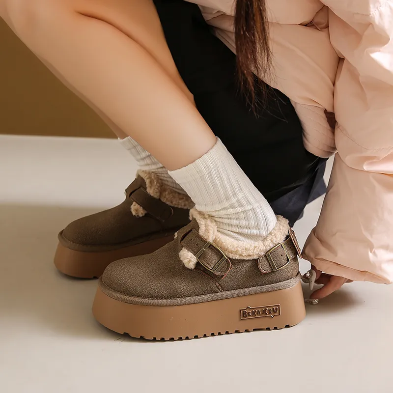 KUPE Warm Wear Resistant Cushioning Slip Resistant Coverage Ankle Length Snow Boots Women's-3