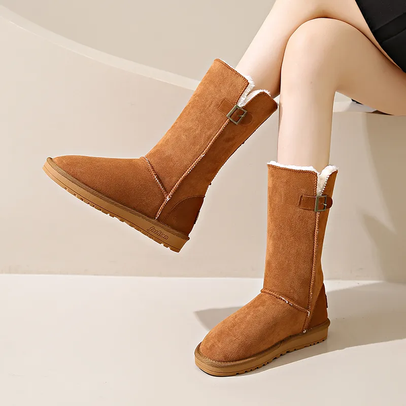 KUPE Warm Wear Resistant Slip Resistant Knee High Snow Boots Women's-15